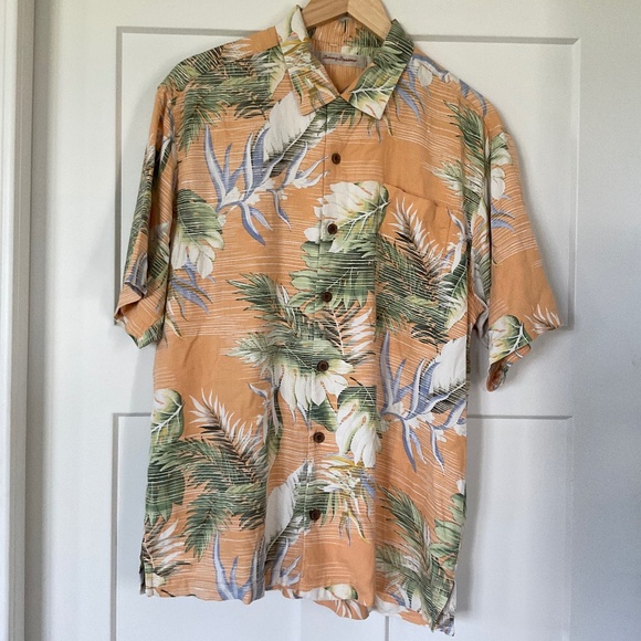 Tommy Bahama Men's Floral Tropical Leaf Silk Camp Shirt Multicolor Short Sleeve - Picture 1 of 8